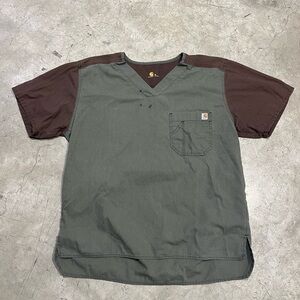 Carhartt Men's Short Sleeve Two-Tone Tee - Olive and Brown